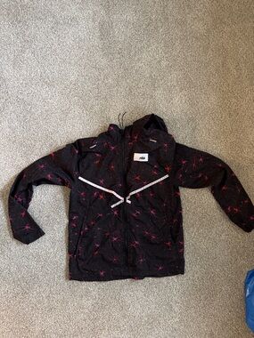 Black Nike run Jacket with Pink Starburst Print